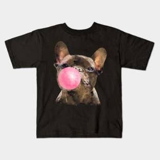 french bulldog and bubble gum Kids T-Shirt